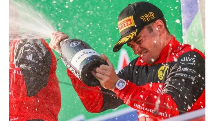 Charles Leclerc comemora vitória no GP da Austrália da F1 2022 — Foto: Peter J Fox/Getty Images