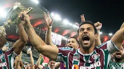 Foto: (Leonardo Brasil/Fluminense FC) - Fred reviveu a zoeira do título carioca após flagrar uma faixa enaltecendo o Fluminense no Fla-Flu
