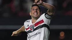Divulgação/São Paulo FC. Calleri teve noite brilhante e anotou um hat-trick pelo Tricolor