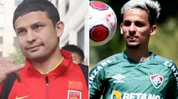 Fotos: VCG/VCG via Getty Images/China e Mailson Santana/Fluminense/Divulgação - Elkeson e Gabriel Teixeira: reforços do Grêmio para a Série B