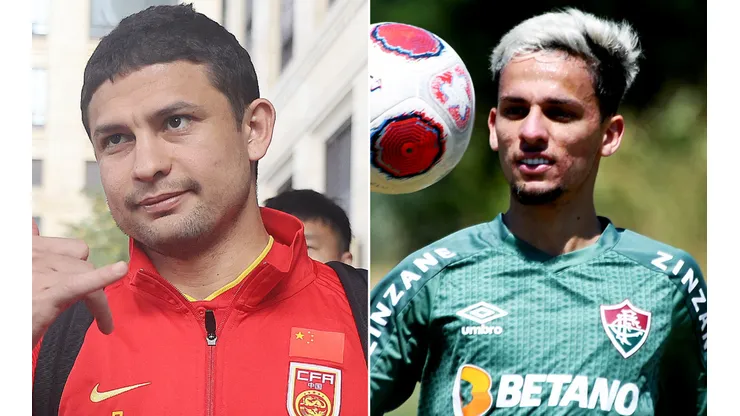 Fotos: VCG/VCG via Getty Images/China e Mailson Santana/Fluminense/Divulgação - Elkeson e Gabriel Teixeira: reforços do Grêmio para a Série B