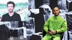 Foto: Getty Images - Rossi e Hamilton durante evento