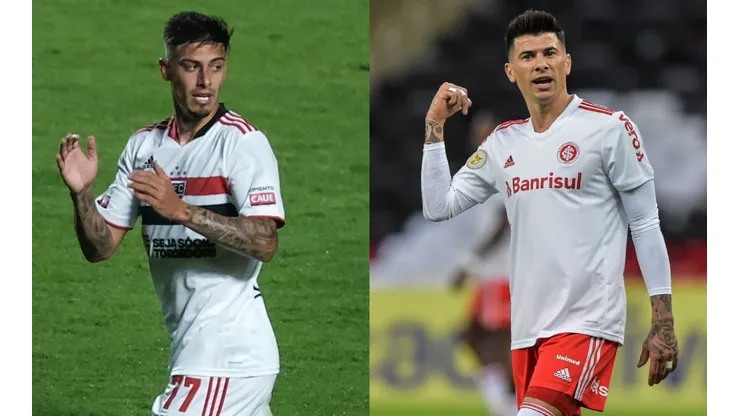 Foto Rigoni: Marcello Zambrana/AGIF e Foto Cuesta: Thiago Ribeiro/AGIF | SPFC dá ultimato sobre oferecer Rigoni como moeda de troca para ter Cuesta em 2022