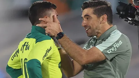 Foto: Cesar Greco/Palmeiras/Divulgação - Dudu e Abel Ferreira: técnico conversou com o atacante após derrota na ida da final