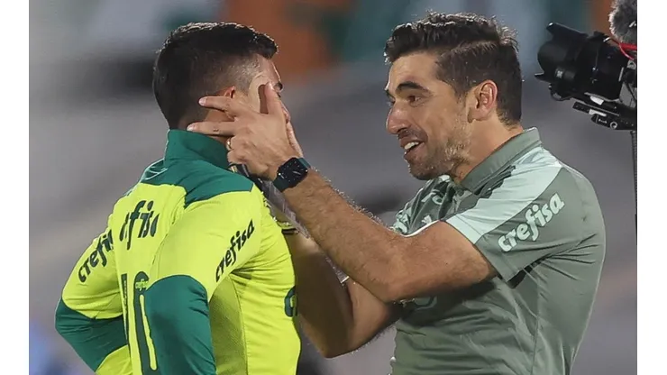Foto: Cesar Greco/Palmeiras/Divulgação - Dudu e Abel Ferreira: técnico conversou com o atacante após derrota na ida da final
