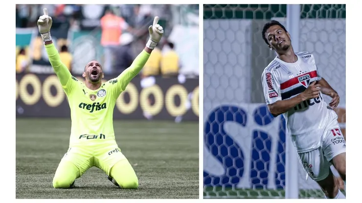 Fotos: (Ettore Chiereguini/AGIF/Heber Gomes/AGIF) - Weverton fez questão de responder o Hernanes depois do Palmeiras conquistar o título estadual sobre o São Paulo