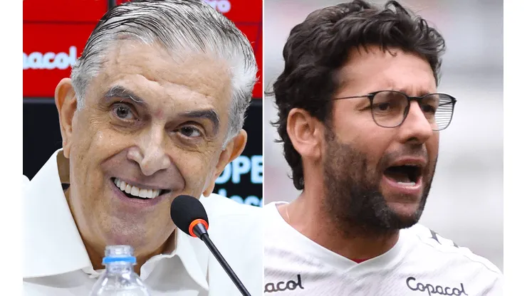 Fotos: Gustavo Oliveira/athletico.com.br/Divulgação - Petraglia e Valentim: presidente saiu em defesa do treinador
