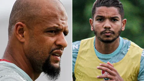 FOTOS: LUCAS MERÇON / FLUMINENSE F.C. / DIVULGAÇÃO - Felipe Melo e David Braz: discursaram no vestiário