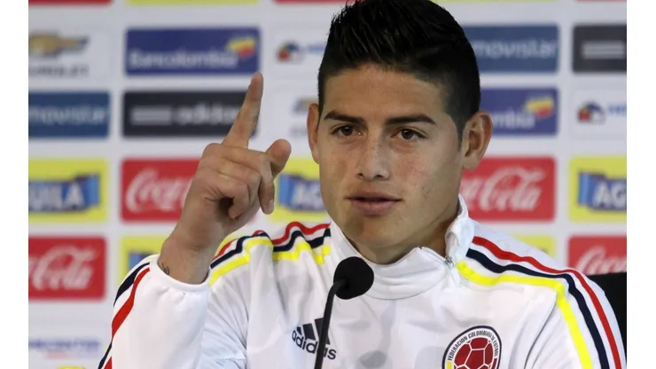 Foto: Rodrigo Saenz/Agencia Uno/AGIF James Rodriguez durante coletiva de imprensa da Colombia no estadio San Carlos de Apoquindo