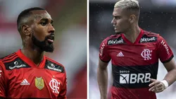 Montagem: fotos de Thiago Ribeiro e Jorge Rodrigues/AGIF - Flamengo vive 'dilema' financeiro por causa da queda do euro; Gerson e Andreas são exemplos