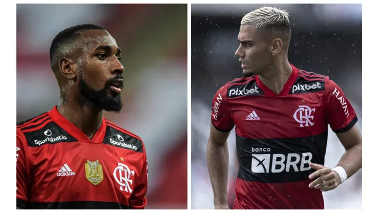 Montagem: fotos de Thiago Ribeiro e Jorge Rodrigues/AGIF - Flamengo vive 'dilema' financeiro por causa da queda do euro; Gerson e Andreas são exemplos