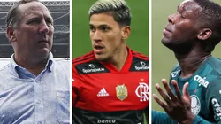 Montagem: fotos de Vitor Silva/BFR e Marcello Zambrana/AGIF - Textor virou manchete no Botafogo nesta 2ª feira com polêmicas envolvendo Pedro e Patrick de Paula