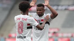 Foto: Rubens Chiri/saopaulofc.net/Divulgação - Tchê Tchê e Luan: possível troca entre São Paulo e Santos ganhou repercussão na web