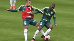 Foto: Cesar Greco - Patrick de Paula (à esq.) perdeu espaço com Abel Ferreira no Palmeiras e negocia transferência ao Botafogo