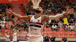 Foto: FIBA - Marquinhos festejando mais uma vitória do São Paulo, que está 100% na BCLA