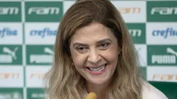 A Presidente do Palmeiras, Leila Pereira durante coletiva de imprensa realizada no CT Barra Funda (Foto: Ettore Chiereguini/AGIF)