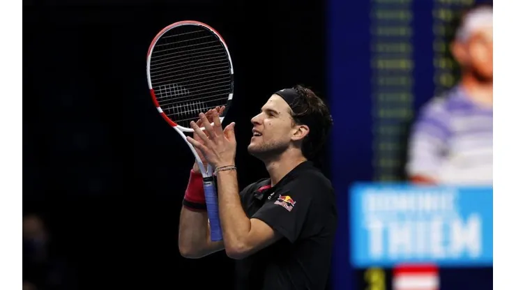 Foto: Getty Images - Dominic Thiem festejando uma vitória sobre Novak Djokovic