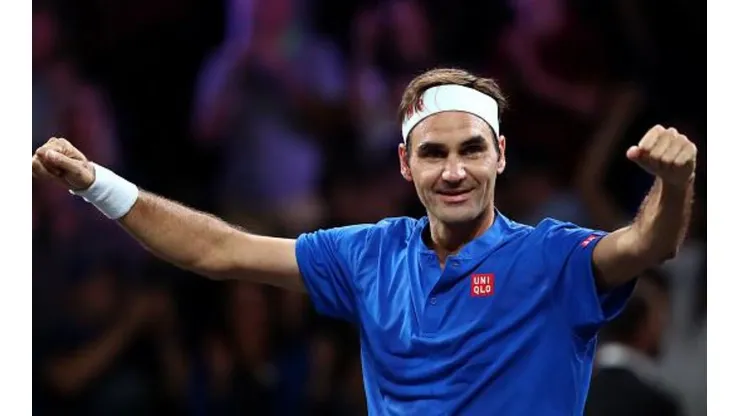Federer atuando na Laver Cup de 2019