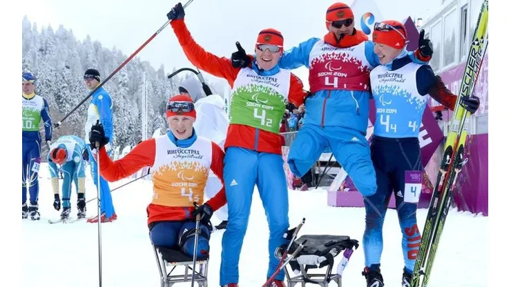 Foto: Getty Images - Atletas russos nas paralimpíadas de 2018