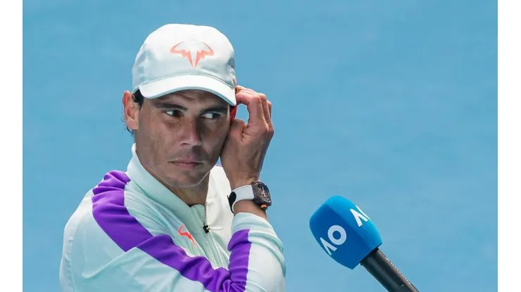 Foto: Getty Images - Rafael Nadal em entrevista no Australian Open