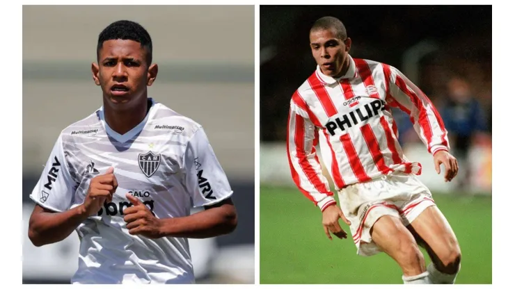 Foto: Montagem de Pedro Souza/Atlético e Alessandro Sabattini/Getty Images - Savinho deve jogar emprestado pelo PSV, mesmo clube onde R9 começou sucesso na Europa