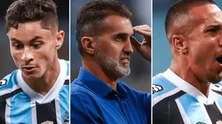 Fotos: Lucas Uebel/Grêmio/Divulgação - Diogo Barbosa e Nicolas: disputa por posição na lateral vem gerando debate