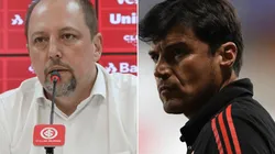 Fotos: Ricardo Duarte/Inter/Divulgação - Barcellos e Cacique Medina: presidente elogiou postura do treinador nos bastidores