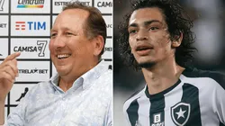 Fotos: Vitor Silva/Botafogo/Divulgação - Textor e Matheus Nascimento: investidor exaltou o lindo gol do jovem