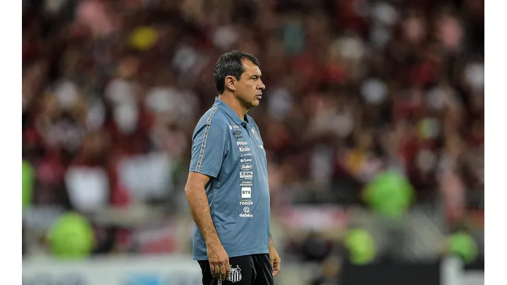 Thiago Ribeiro/AGIF. Carille em jogo do Santos pelo Campeonato Brasileiro de 2021.