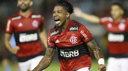 Foto: Gilvan de Souza/Flamengo. Marinho em comemoração do primeiro gol pelo Flamengo, no Campeonato Carioca.