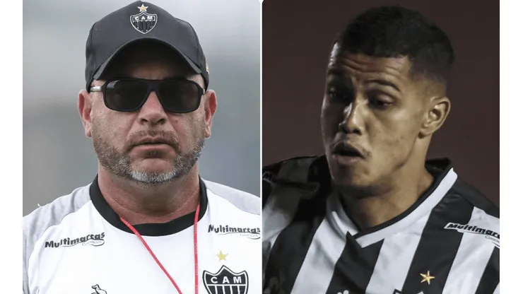 Fotos: Pedro Souza / Atlético / Divulgação - El Turco e Echaporã: técnico minimizou erro do jovem atacante