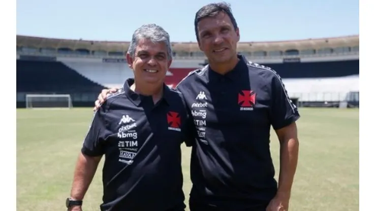 Foto: Rafael Ribeiro/Vasco/Divulgação - Carlos Brazil e Zé Ricardo: dupla segue de olho em contratações