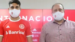 Foto: Ricardo Duarte/Inter/Divulgação - Yuri Alberto e Barcellos: presidente se manifestou sobre a venda do atacante para o Zenit