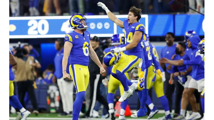Christian Petersen/Getty Images - Jogadores dos Rams festejando a vaga