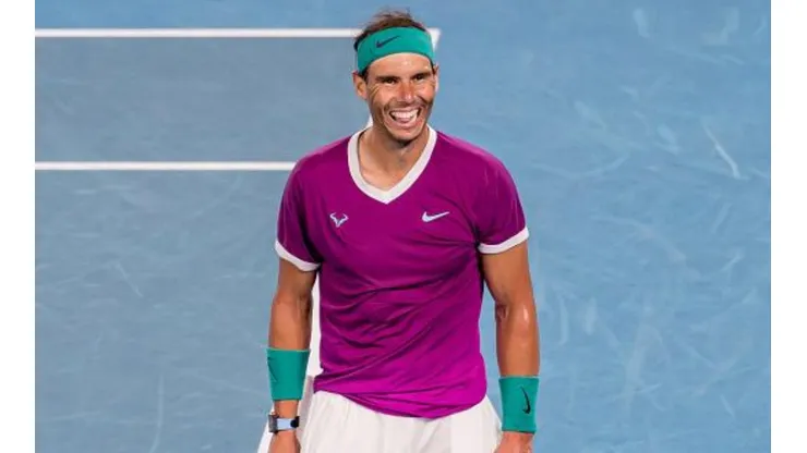 Nadal comemora ao derrotar Berrettini na semifinal do Australian Open