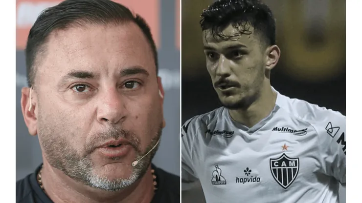 Fotos: Pedro Souza / Atlético / Divulgação - "El Turco" e Castilho: treinador avaliou posição ideal para o meia no Galo