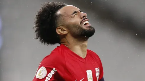 Claudinho comemorando gol em partida contra o Corinthians, pelo Campeonato Paulista de 2021, no dia 25/01. Foto Ari Ferreira/Red Bull Bragantino