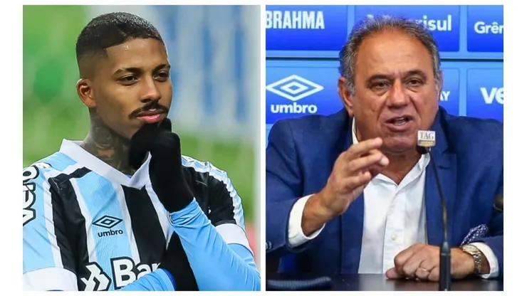 Foto: Montagens de Pedro H. Tesch/AGIF e Lucas Uebel/Grêmio FBPA - Jean Pyerre cutucou Abrahão após entrevista do dirigente do Grêmio à Band RS