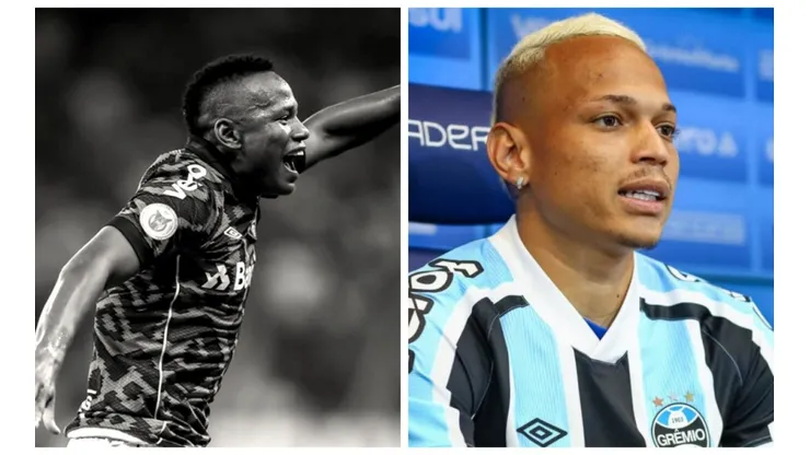 Foto: Lucas Uebel/Grêmio FBPA - Campaz e Janderson foram testados na vaga de Douglas Costa visando a estreia no Gauchão