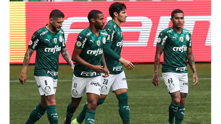 Alexandre Schneider/Getty Images - Jogadores do Palmeiras no Allianz Parque