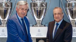 - Florentino ao lado de Ancelotti