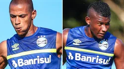 Fotos: Lucas Uebel/Grêmio/Divulgação - Bruno Alves e Orejuela: recém-contratados, defensores apareceram no time titular