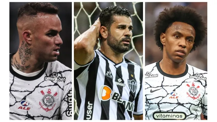 Foto: Montagens da AGIF - Salário de Diego Costa no Timão seria quase dobro do de Luan e R$ 100 mil a mais que de Willian