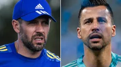 Fotos: Gustavo Aleixo/Cruzeiro/Divulgação Bruno Haddad/Cruzeiro/Divulgação - Pezzolano e Fábio: novo treinador abriu o jogo sobre situação do goleiro