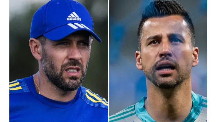 Fotos: Gustavo Aleixo/Cruzeiro/Divulgação Bruno Haddad/Cruzeiro/Divulgação - Pezzolano e Fábio: novo treinador abriu o jogo sobre situação do goleiro