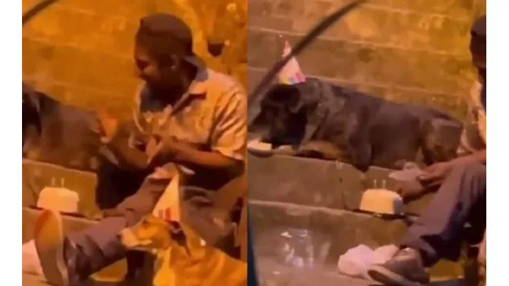 Choco e seus cachorros, Nena e Shaggy.