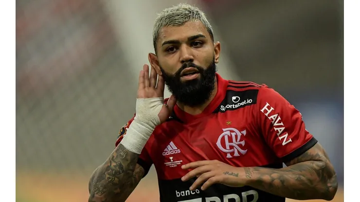 Gabriel Barbosa comemora gol (Foto: Thiago Ribeiro/AGIF)
