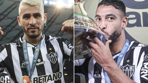 Fotos: Pedro Souza / Atlético / Divulgação - Junior Alonso e Nathan Silva: dupla está na mira do futebol europeu