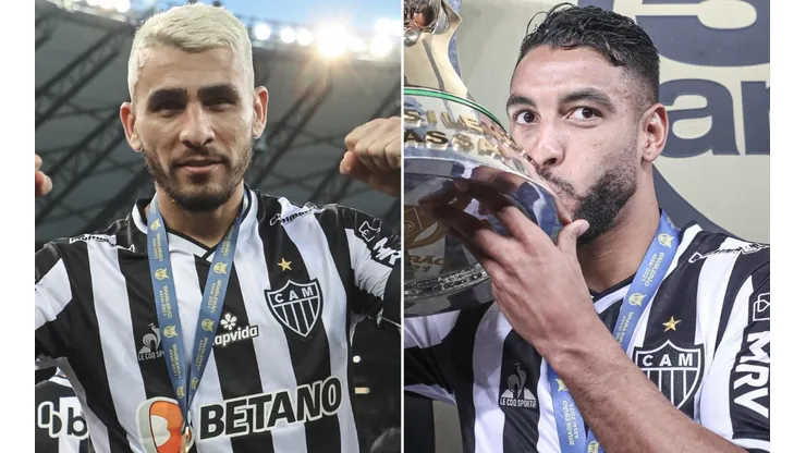 Fotos: Pedro Souza / Atlético / Divulgação - Junior Alonso e Nathan Silva: dupla está na mira do futebol europeu
