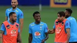 Buda Mendes/Getty Images - Jogadores da seleção brasileira em treino, entre eles, Neymar e Vinicius Junior